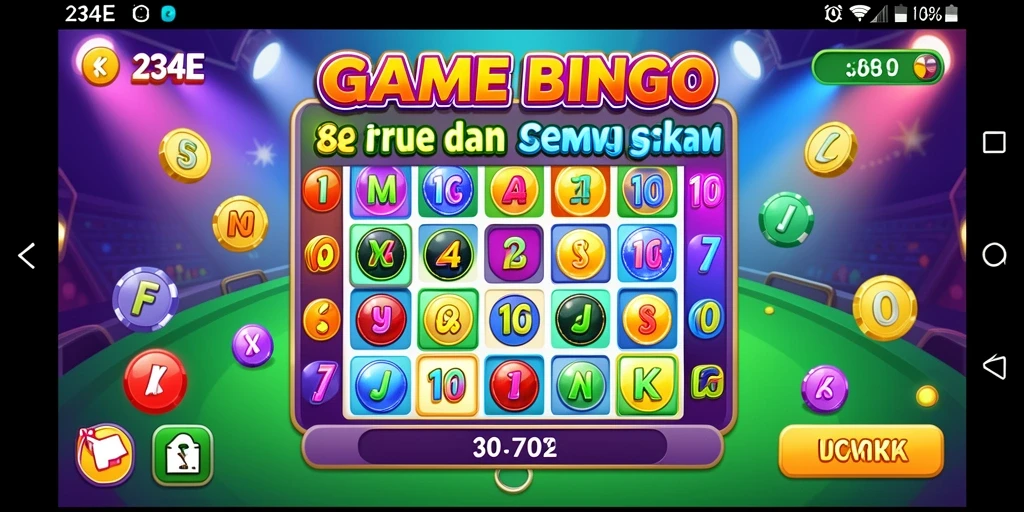 Screenshot gameplay Bingo dari 234E yang penuh warna dan seru.