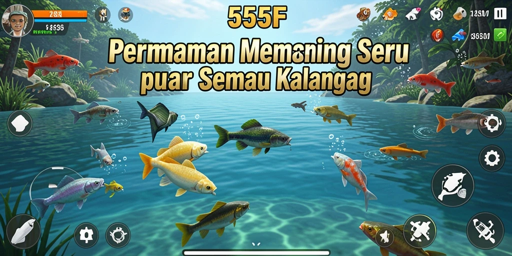 Tangkapan ikan besar di 555F dengan grafis menawan.