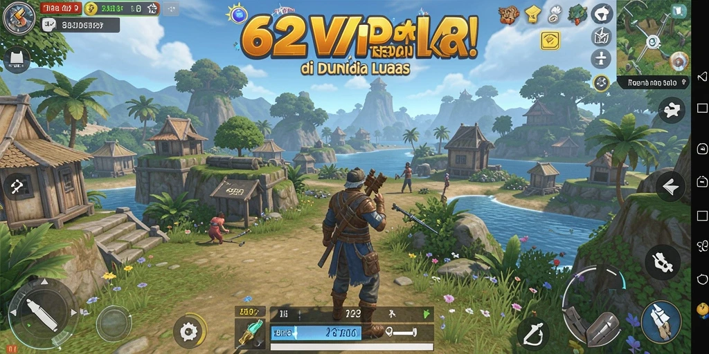 Screenshot gameplay 62VIP menampilkan eksplorasi luas dan interaksi sosial.