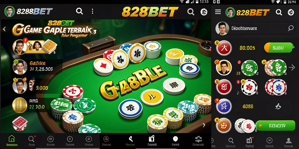 Tampilan gameplay Gaple yang seru di 828BET.