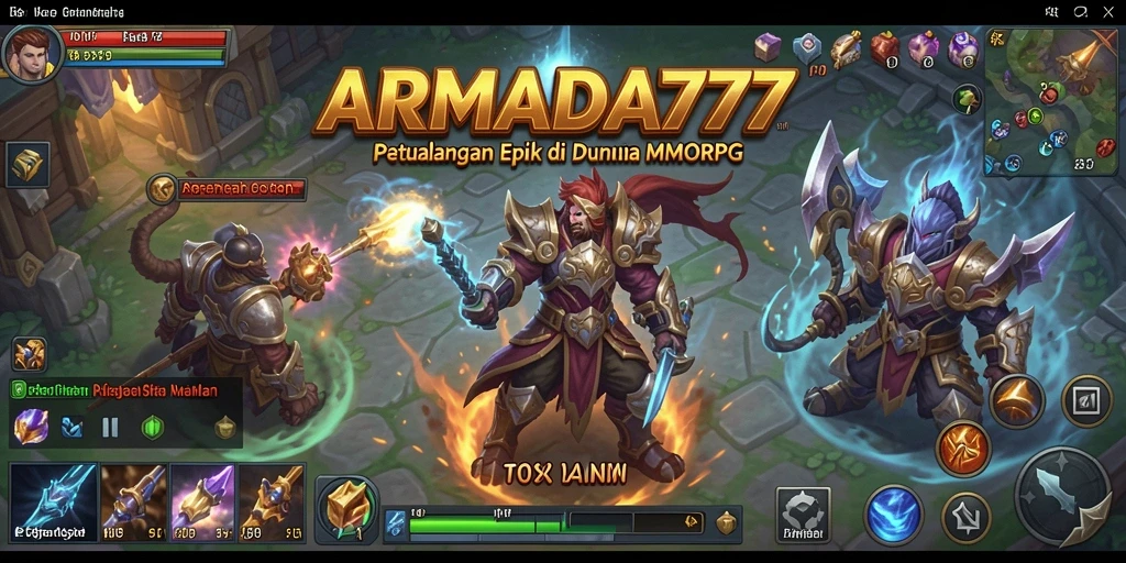 Tangkapan layar gameplay ARMADA777 menunjukkan pertarungan epik di dunia yang penuh petualangan.