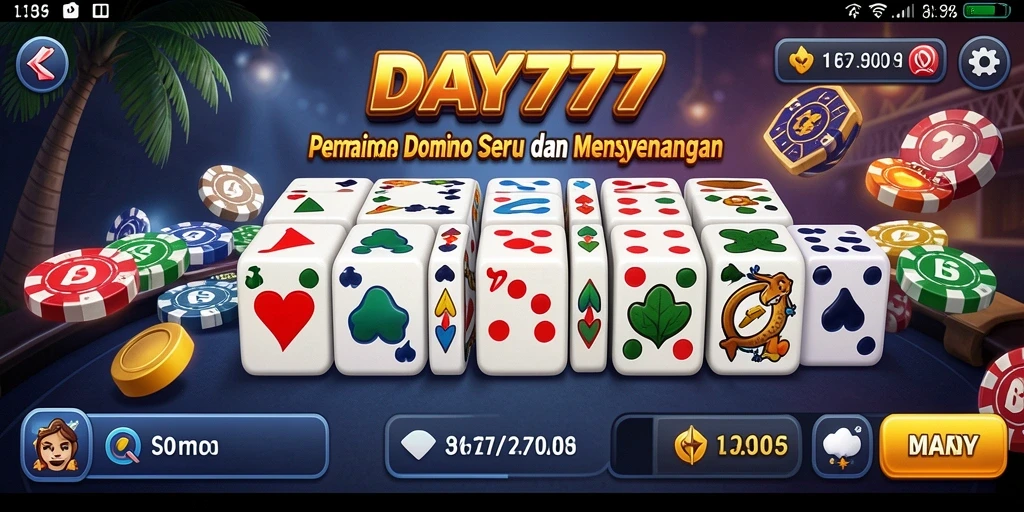 Tampilan gameplay seru dalam permainan Domino DAY777.