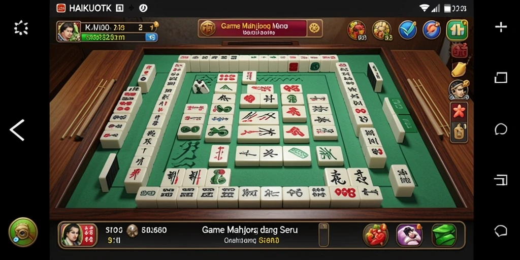 Tampilan gameplay HAIKUOTK yang menawan dalam permainan Mahjong.