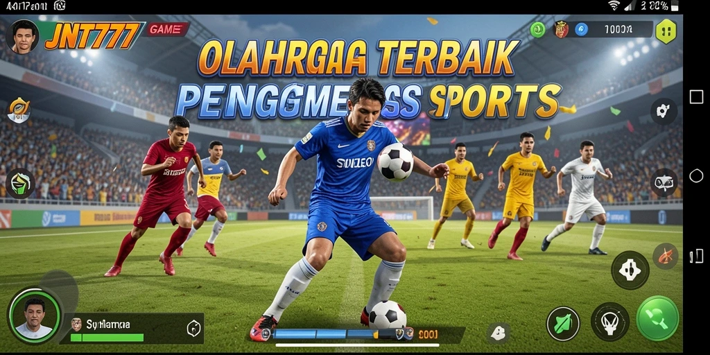 Screenshot JNT777 menunjukkan aksi mendebarkan dalam permainan olahraga.