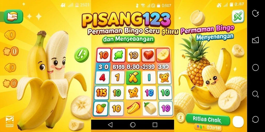 Gameplay PISANG123 dengan kartu Bingo yang seru.