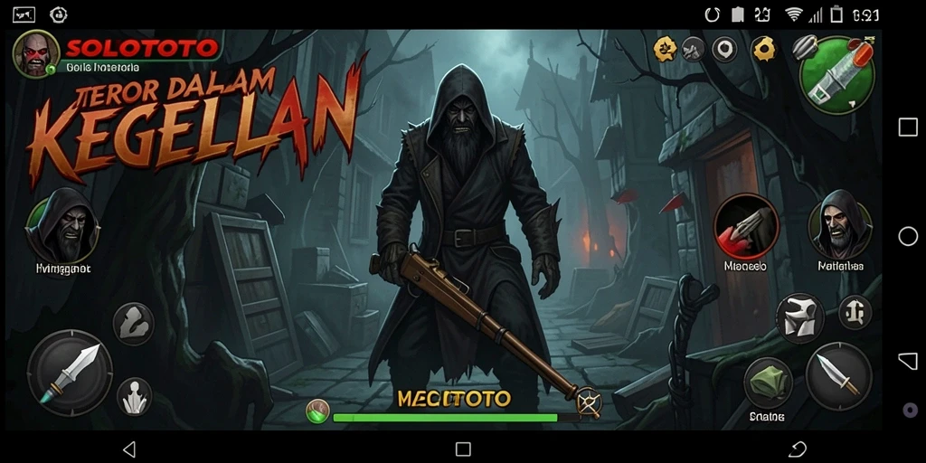 Tampilan menegangkan dalam gameplay Horror SOLOTOTO.