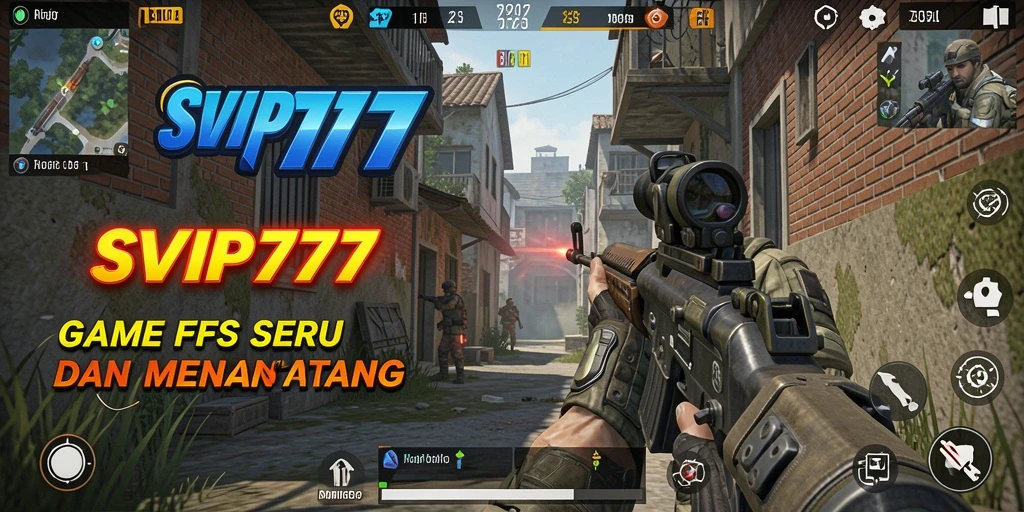 Screenshot utama SVIP777 menampilkan pertempuran FPS yang mendebarkan.